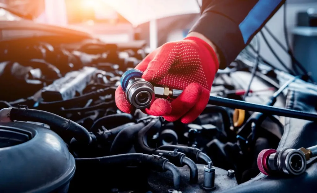 Advanced diagnostic tools used for accurate car A/C system evaluation and repair in Sarasota.