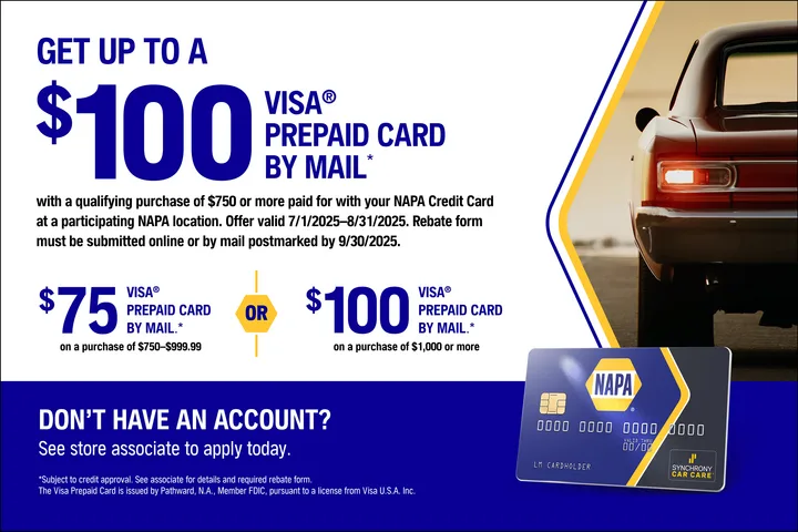 Get Up to $100 Back This Summer with the NAPA Credit Card – Limited-Time Offer!