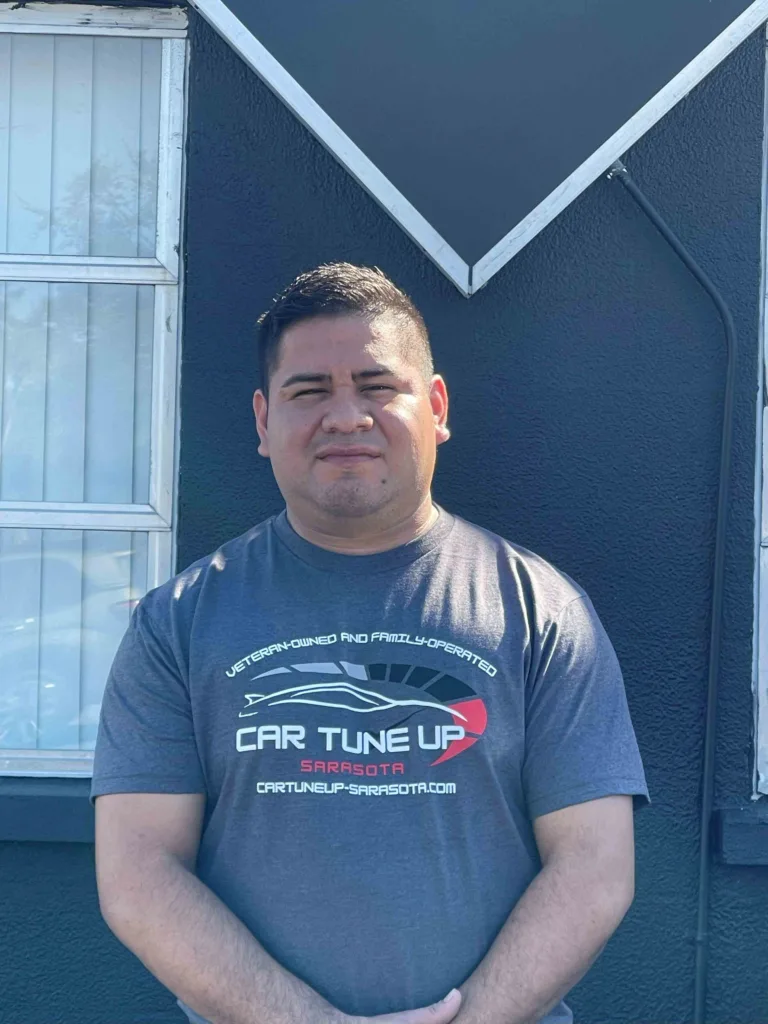 Uziel Bastida, Shop Foreman and Lead Technician at Car Tune Up – Sarasota, a master A-Tech with 13 years of diagnostic and repair experience.

shop foreman Sarasota

lead automotive technician

master auto technician

A-Tech mechanic Sarasota

expert diagnostics Sarasota

Car Tune Up Sarasota technicians

veteran-owned auto repair team

ASE-certified technician Sarasota

Sarasota auto repair experts